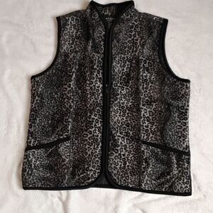 Leopard Print Fleece Vest